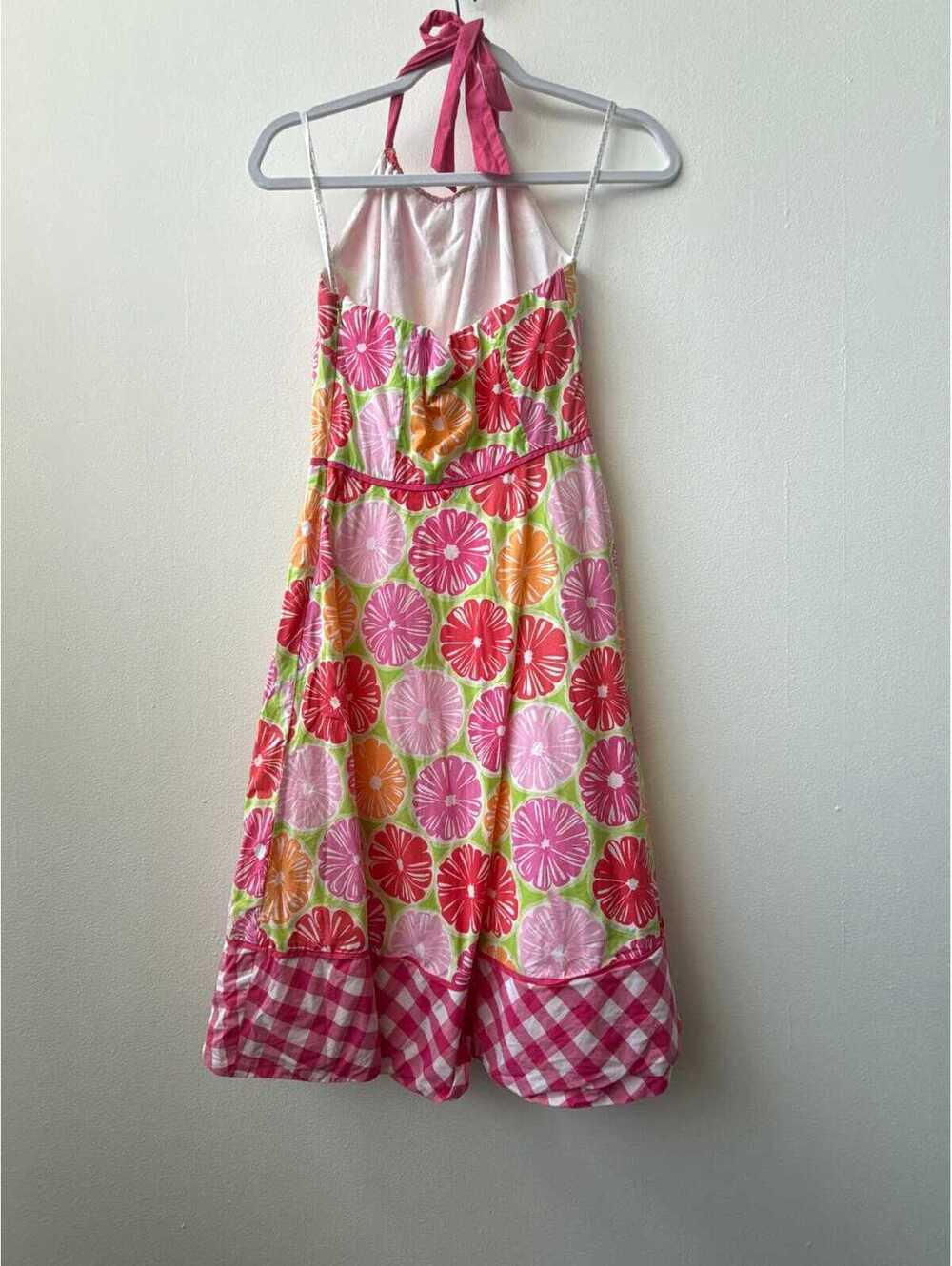 Vintage Y2K Lilly Pulitzer Pink Gingham Halter Sundress 100% Cotton Size 2